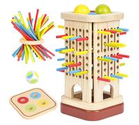 Ainiv Giochi Montessori per Bambini, Gioco da Tavolo in Legno, Gioco da Tavolo Educativo con 32 Bastoncini Colorati & Dadi, Fine Motor Game per Bambini 3 4 5 6 Anni