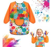 Ainiv Grembiule da Pittura Bambini, Grembiulino Impermeabile Scuola Maniche Lunghe con Tasche, Grembiule Pittura per 6-12 Anni Bambino Bambina, per Dipingere Scuola Asilo Cucina Casa