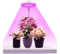 Ainiv Lampada per Piante, 48 LED Luce di Crescita a Spettro Completo, 180° Grow Light con Timer Automatico 3H/9H/12H e 9 Livelli di Luminosità, Altezza Regolabile, per Piante Piccole (Viola)