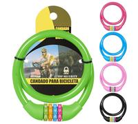 Ainiv Lucchetto per bicicletta con password a 4 cifre, 65 cm, portatile, antifurto, combinazione ripristinabile, per bici, moto, scooter, skateboard, cancello, recinzione (verde)
