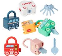 Ainiv Macchinina Montessori Giocattolo per L'apprendimento Precoce, Lucchetto e Chiave Giocattolo - Gioco da Tavolo Occupato per Attività per Bambini - 3 4 5 6 anni Ragazzi Ragazze Bambini