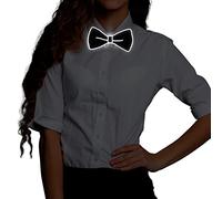 Ainiv Papillon Luminose, Papillon Luminosa LED Uomo con Cavo di Alimentazione,3 Modalità Flash, Papillon Illuminata Regolabile con Cerniera, Accessorio Costume per Feste, Bar,Scuola, Bianco