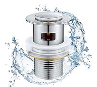 Ainiv Piletta Lavabo Universale G1 1/4", Pop-Up Valvola di Scarico in Ottone Cromato, Adatto per Cucina e Bagno, Lavabo, Sifone Bidet, Vasca