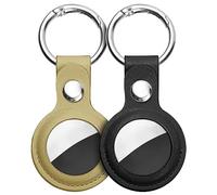 Ainiv Portachiavi per Airtag, 2 Pezzi Custodia per Airtag Portachiavi in Pelle, Localizzatore di Chiavi per Airtags Portatile per Zaini e Animali Domestici, Mini Cover Protettiva Tracker per Cordino