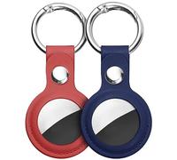 Ainiv Portachiavi per Airtag, 2 Pezzi Custodia per Airtag Portachiavi in Pelle, Localizzatore di Chiavi per Airtags Portatile per Zaini e Animali Domestici, Mini Cover Protettiva Tracker per Cordino