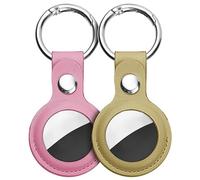 Ainiv Portachiavi per Airtag, 2 Pezzi Custodia per Airtag Portachiavi in Pelle, Localizzatore di Chiavi per Airtags Portatile per Zaini e Animali Domestici, Mini Cover Protettiva Tracker per Cordino