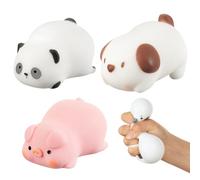 Ainiv Squishy Squeeze Giocattoli, 3PZ Maiale Cucciolo Panda Iocattolo Antistress, Antistress Da Impastare Per Alleviare, Antistress Morbidi, Adatto per Adulti & Bambini Sollievo Dallo Stress