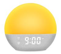 Ainiv Sveglia Alba, Wake up Light Luce Sveglia, 25 Suoni Radiosveglia Radio FM, Snooze di 9 Minuti, 30 Livelli di Luminosità, Lampada D'atmosfera Regolabile a 10+8 Colori, Porta USB per Caricare