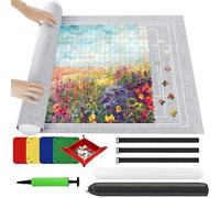 Ainiv Tappeto Puzzle 2000 Pz, Tappetino Puzzle Feltro, Portatile Puzzle Roll Mat Antiscivolo Tappetino Puzzle Arrotolabile, Puzzle Roller, Accessorio per Riporre Puzzle con Pompa Gonfiabile, Grigio