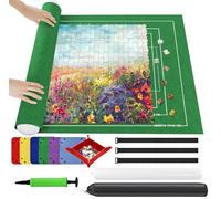 Ainiv Tappeto Puzzle 3000 Pz, Tappetino Puzzle Feltro, Portatile Puzzle Roll Mat Antiscivolo Tappetino Puzzle Arrotolabile, Puzzle Roller, Accessorio per Riporre Puzzle con Pompa Gonfiabile, Verde