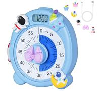 Ainiv Timer Visivo per Bambini, Timer per Conto Alla Rovescia da 60 Minuti, Ricaricabile Timer Silenzioso in Aula con Iuce Notturna, Timer per Aule o Riunioni Per Bambini e Adulti - Blu