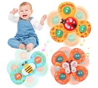 Ainiv Ventosa Spinner Top - 3PCS Ape Farfalla Coccinella Animali Simpatici per Il Bagno, Ventose Girevoli Sensoriali per Bambini