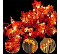 Ainkedin Decorazioni autunnali, luci halloween, 40 Maple Leaf Light Decorazioni del Ringraziamento Ghirlanda, halloween decorazioni decorazioni natalizie applique da parete interno moderno autunno