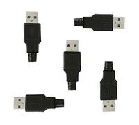 Ainkou 5 set di connettori USB tipo A maschio a 4 pin, con coperture in | Connettori USB 2.0 tipo A maschio, facili da usare, per alimentazione USB fai da te, design basetta