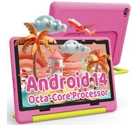 Ainmel Tablet Android 14 per bambini, processore Octa-Core, tablet per bambini, 14 GB+64 GB, 5000 mAh, sicurezza bambini, WiFi 6, Bluetooth 5.3, custodia a prova di bambino (pink)