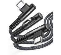 AINOPE Cavo USB Type-C ad angolo retto, Cavo USB A a USB C per iPhone 17, 3.1A Ricarica Rapida [3Pezzi/1+2+3m] Lega Intrecciato in Nylon QC 3,0 Cavo Tipo C per iPhone 17Air/17 pro16 15 Samsung Xiaomi