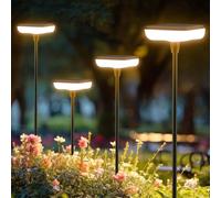 Ainostone Lampade Solari da Giardino 8 Pezzi Luci Solari Esterno Bianco Caldo 1000mAh LED Lampada Solare Super Luminoso 34 lumen IP65 Impermeabile per Esterno Cortile Terra Prato Vialetto Decorazione