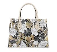 AINUOEY Donna Borse a mano stampate Borsa a Spalla Elegante Grandi Firmate Marca Tracolla Antifurto PU pelle 40113 1 pz Nero V5