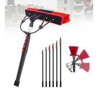 AiODiO Kit Asta Regolabile con Alimentazione idrica, Spazzola per la Pulizia dei Pannelli solari, Asta telescopica Estensibile, Testina della Spazzola Girevole a 180° 18FT【5.4m】