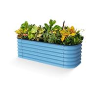 Aiola rialzata in acciaio zincato, resistente alle intemperie e alla ruggine, kit rettangolare per orto da giardino e patio, vaso da fiori in metallo Blue 195*60*43cm