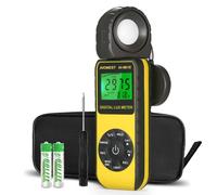 AIOMEST Luxmetro Digitale Portatile, 270° Light Meter, 0,01~300.000 Lux Luce Misuratore di Illuminamento per Luce di Crescita Delle Piante a LED, Luci Esterne per Interni, Acquario, AI-881E, Giallo