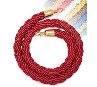 Aioneer 1M To 3M Retractable Barrier Rope in 11 Colors, Queue Management with Hooks for Posts, Stanchions, Visitor Guidance in Hotels, Durable Safety Rope with S-Red-2M