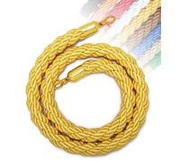 Aioneer 1M To 3M Retractable Barrier Rope in 11 Colors, Queue Management with Hooks for Posts, Stanchions, Visitor Guidance in Hotels, Durable Safety Rope with S-Yellow-2M