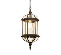 Aioneer Black Rustic Adjustable Height Outdoor Pendant Light 1 Light Chandelier Lamp for Kitchen Island And Foyer Hanging Lamp for Porch Interesting Life-Black