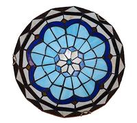 Aioneer Ceiling Light Flush Mount Victorian Style Stained Glass Ceiling Lamp Dimmable Vintage Round Chandeliers for Bedroom Living Room Dining Room Kitchen Hallway,50Cm-30cm