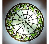 Aioneer Ceiling Light Flush Mount Victorian Style Stained Glass Ceiling Lamp Vintage Chandeliers for Bedroom Living Room Dining Room Kitchen,D,16Inch-D-16inch