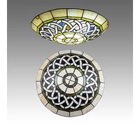 Aioneer Ceiling Light Victorian Style Stained Glass Flush Mount Ceiling Lamp Dimmable Vintage Chandeliers for Bedroom Living Room Dining Room Kitchen,G,30Cm-G-40cm