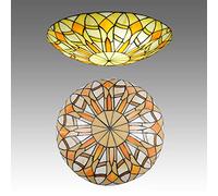 Aioneer Ceiling Light Victorian Style Stained Glass Flush Mount Ceiling Lamp Dimmable Vintage Chandeliers for Bedroom Living Room Dining Room Kitchen,G,30Cm-E-50cm