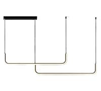 Aioneer Chandeliers Long Linear Chandelier Strip LED Pendant Light Industrial Ceiling Light Fixture for Dining Table Kitchen Island Dining Room Bar Hanging Lamp-Black120cm-ThreeColor Light