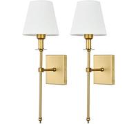 Aioneer Dimmable Battery Powered Wall Sconces Set with Remote Control Easy Installation No Wiring Needed Modern Cloth Art Wall Lamp for Bedroom TV Wall Lounge Dimmable Silver Far-Gold