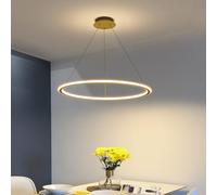 Aioneer Dimmable Modern Pendant Lamp with Remote Control for Dining Table Black 60Cm-Gold-80cm