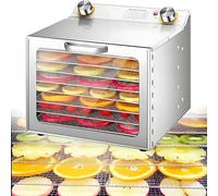 Aioneer Disidratatore alimentare commerciale, essiccatore a congelamento da 400 W con 6/8 strati, timer 0-12H, controllo della temperatura di 76 ° C-90 ° F, pala del ventilatore a 360 ° per frutta