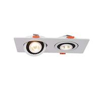 Aioneer Faretto da Incasso A 360° Regolabile Nordico, Doppia Testa, per Parete di Sfondo, Griglia Luminosa per Cistifellea, Faretto da Soffitto A LED Incorporato, Faretto Quadrat-Warm Light 3000K-7W