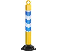 Aioneer Flexible Crowd Control Stanchions - 10 Pack Lightweight Red And Blue Barrier Posts for Effective Visitor Management And Enhanced Safety-Yellow+Blue-1 PCS