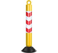 Aioneer Flexible Crowd Control Stanchions - 10 Pack Lightweight Red And Blue Barrier Posts for Effective Visitor Management And Enhanced Safety-Yellow+Red-1 PCS