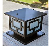 Aioneer Garden Post Light Column Outdoor Light Outdoor Light Waterproof Ip65 Patio Post Lamp Quality Aluminum Square Pillar Column Light Glass Lantern Antirust Rainproof Porch Streetli