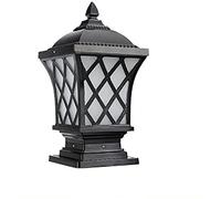 Aioneer Garden Post Light Industrial Style Post Light Fixture Outdoor Waterproof Pillar Lamp E27 Alluminio Column Lamp Fence Outdoor Lamp Villa Courtyard Garden Pole Lamp Decor S-Black-62cm