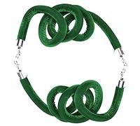 Aioneer Green Velvet Rope Barrier - 60 Cm Stanchion Posts with Silver Hooks - Premium Queue Management Solution for Events, Red Carpets & Security Measures-Grün-3ft/90cm