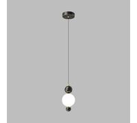 Aioneer Lampada A Sospensione A Globo, Lampada A Sospensione in Ottone con Paralume in Vetro Bianco, Mini Lampade A Sospensione Sferiche, Lampadario A LED da 8 W - 3 modalità col