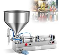 Aioneer Macchina Riempitrice Manuale per Pasta Liquida da 20-200 Ml, Riempitrice Regolabile in Acciaio Inox per Flaconi di Pasta Liquida con Tramoggia, per Creme/Cosmetici/Profum-200ML