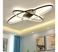 Aioneer Modern Dimmable LED Dining Room Ceiling Light Living Room Lamp Oval Design Flush Mount Bedroom Kitchen Island Table Remote Control L Ighting Fixture, for Living Room-OneColor