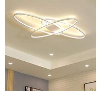 Aioneer Modern Dimmable LED Dining Room Ceiling Light Living Room Lamp Oval Design Flush Mount Bedroom Kitchen Island Table Remote Control L Ighting Fixture, for Living Room-Bianco