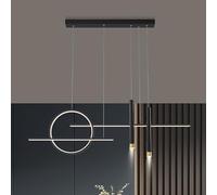 Aioneer Modern Dimmable Pendant Lamp for Dining Table Remote Control Kitchen Ceiling Light Gold 120Cm-Black-L100cm