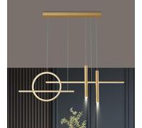 Aioneer Modern Dimmable Pendant Lamp for Dining Table Remote Control Kitchen Ceiling Light Gold 120Cm-Gold-L100cm