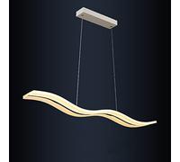 Aioneer Modern Wave Shape Acrylic Pendant Light Adjustable Linear Chandelier for Dining Table Kitchen Island Office 38W 98X11.5Cm 3 Colour Options-Warm White