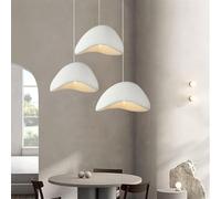 Aioneer Modern White Polyethylene Pendant Light with Adjustable 3 Lights Stylish Chandelier for Dining Table And Kitchen Island Interior Lighting Fixture for Home Decoration Cont-One Color-B1
